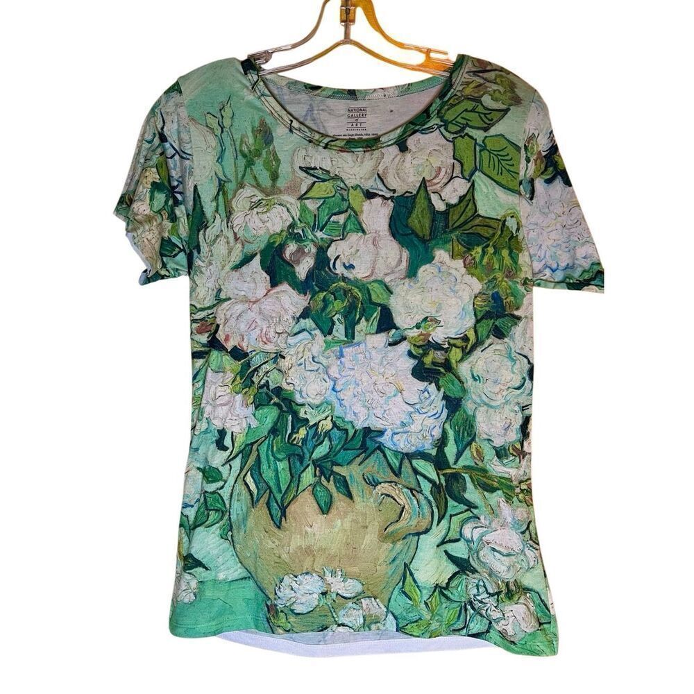 Roses by Vincent Van Gogh National Gallery Of Art T Shirt Women's Size Medium